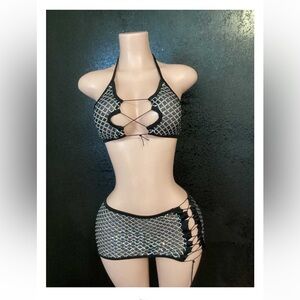 Sequence mesh skirt set